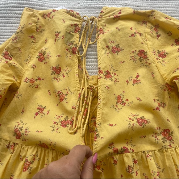 ASOS DESIGN lace insert mini smock dress in floral print size 8 - Picture 7 of 12